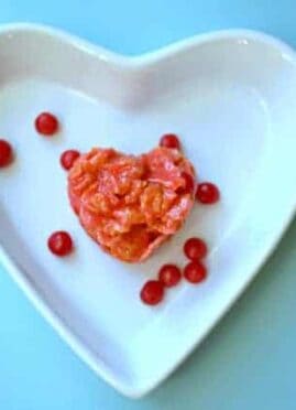 Little Sweethots on a white heart shaped platter