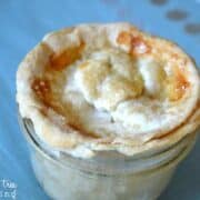 Pie in a jar is a great Valentine's Day dessert! They're perfect for sharing, and the pie recipe is easy to make, Make apple pie in a jar or peach pie in a jar.