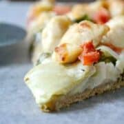 Chicken Spinach Artichoke Pizza is a delicious taste of heaven in a game day dinner option