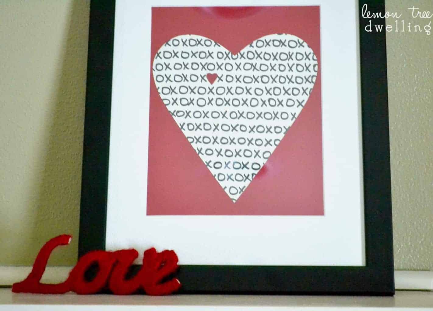 Valentine's Day DIY Framed Art Craft Lemon Tree Dwelling