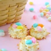Macaroon Nests are a quick and easy treat for all your Easter guests. These quick and easy coconut cookies are adorable and simple, perfect for your Easter baskets!