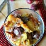 Cherry Pecan Bread Pudding with Salted Caramel Sauce is a delicious comfort food for those cold winter nights. Classic bread pudding made with pecans and cherries and topped with a creamy salted caramel sauce. So tasty!