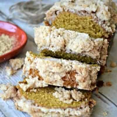 Pumpkin Ginger Streusel Bread is the BEST pumpkin bread with a DELICIOUSLY sweet and crunchy ginger streusel topping. This moist and flavorful bread is perfect as a snack or better yet, for breakfast!