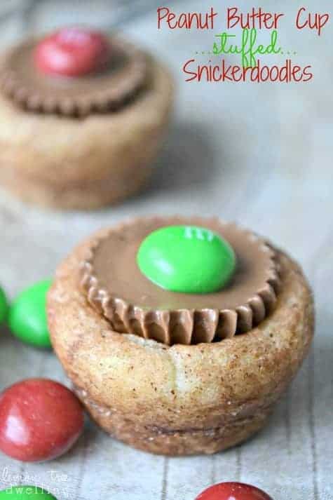 Peanut Butter Cup Stuffed Snickerdoodles are a sweet treat that will please even your biggest critics. These delightful stuffed snickerdoodles area fun and delicious combination....perfect for Christmas!