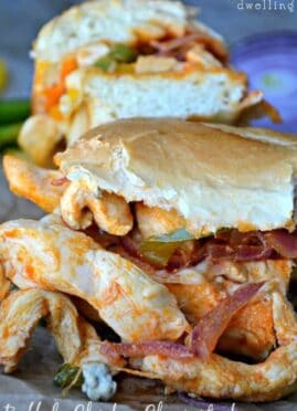 Buffalo Chicken Cheesesteaks combines two delicious flavors into this game day sandwich