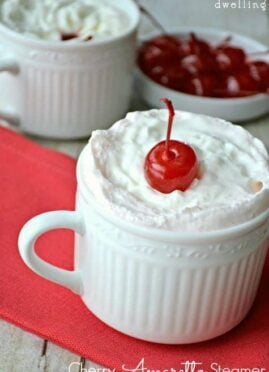 Cherry Amaretto Steamer is a delicious hot drink for those cold days.