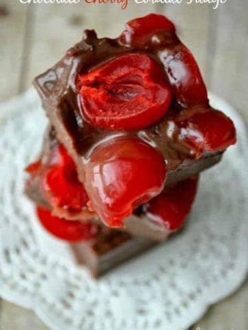 Chocolate Cherry Cordial Fudge is an easy 4-ingredient fudge that is amazing.