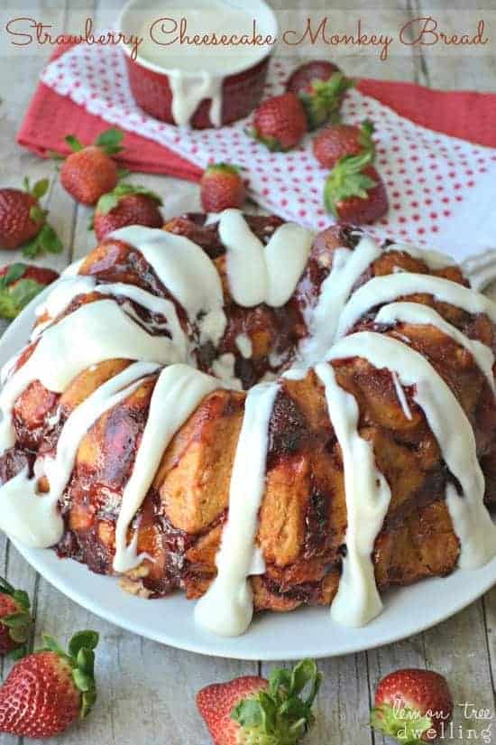 Strawberry Cheesecake Monkey Bread is a decadent twist on the original.