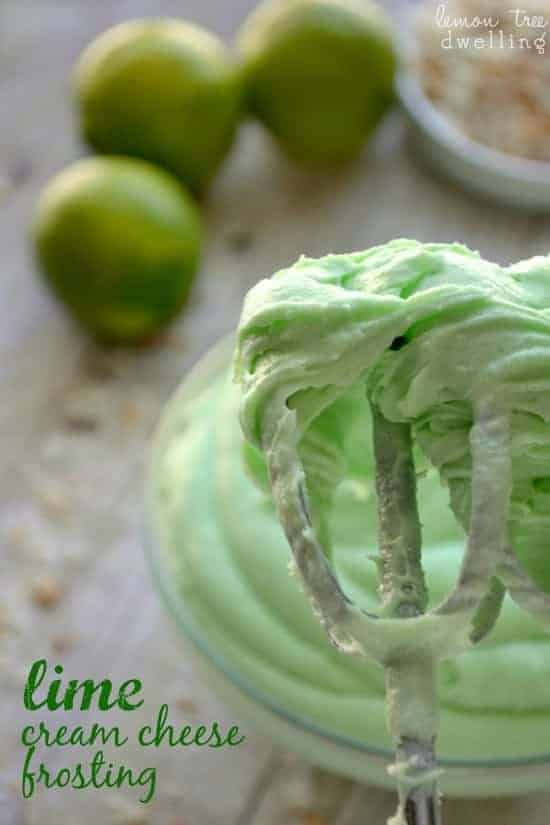 Lime Cream Cheese Frosting is a tangy and tropical buttercream, perfect for any cake!