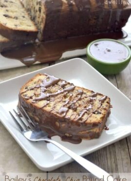 This Bailey's Chocolate Chip Pound Cake is a perfect quick Sunday breakfast or an easy portable snack.