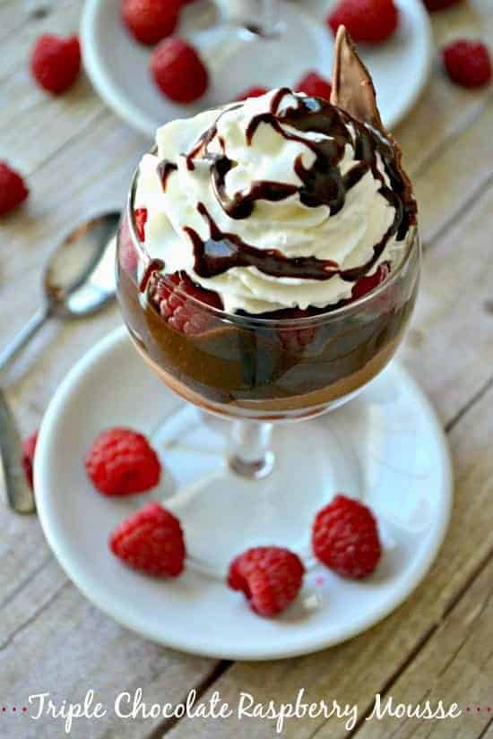 Triple Chocolate Raspberry Mousse is a rich and decadent dessert that is sure to wow your family or guests!