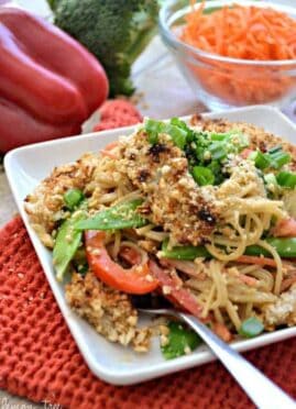 Asian Noodles with Peanut Teriyaki Sauce makes for a quick and easy dinner.