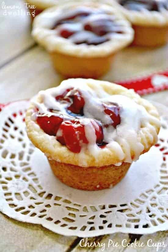 Cherry Pie Cookie Cups are the perfect answer to a cherry pie craving! These bite sized desserts are prepared in 5 minutes and are sure to disappear quickly