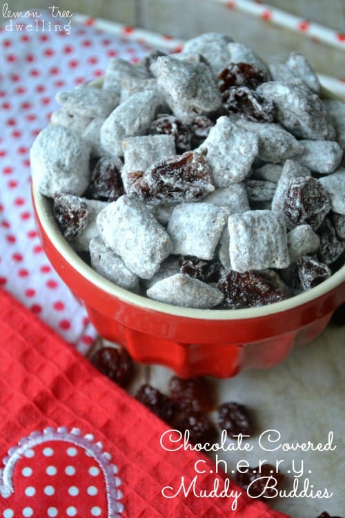 Chocolate Covered Cherry Muddy Buddies 4