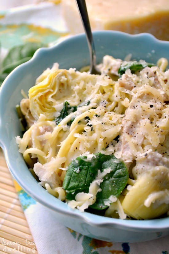 Chicken Spinach Artichoke Pasta 6