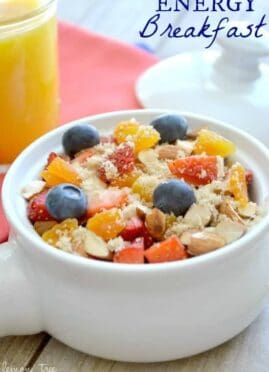 This Energy Breakfast is full of delicious nutrient packed berries and iron rich cream of wheat. This energy packed breakfast bowl will tempt your taste buds and boost your spirits!