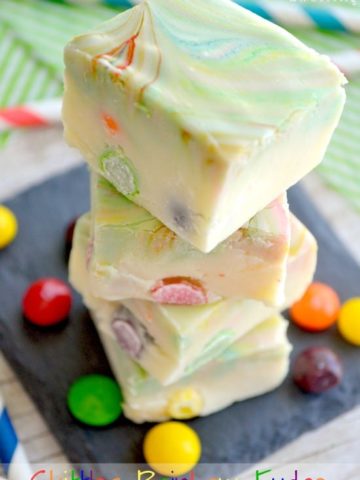 Skittles Rainbow Fudge is a quick and easy treat that will be the hit of St. Patrick's Day.