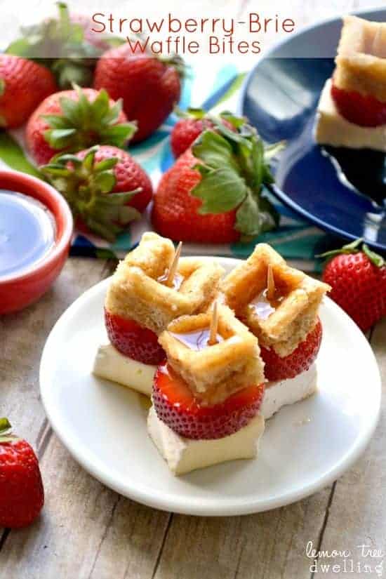 Strawberry-Brie Waffle Bites