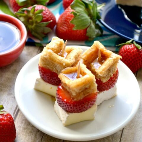 Strawberry-Brie Waffle Bites