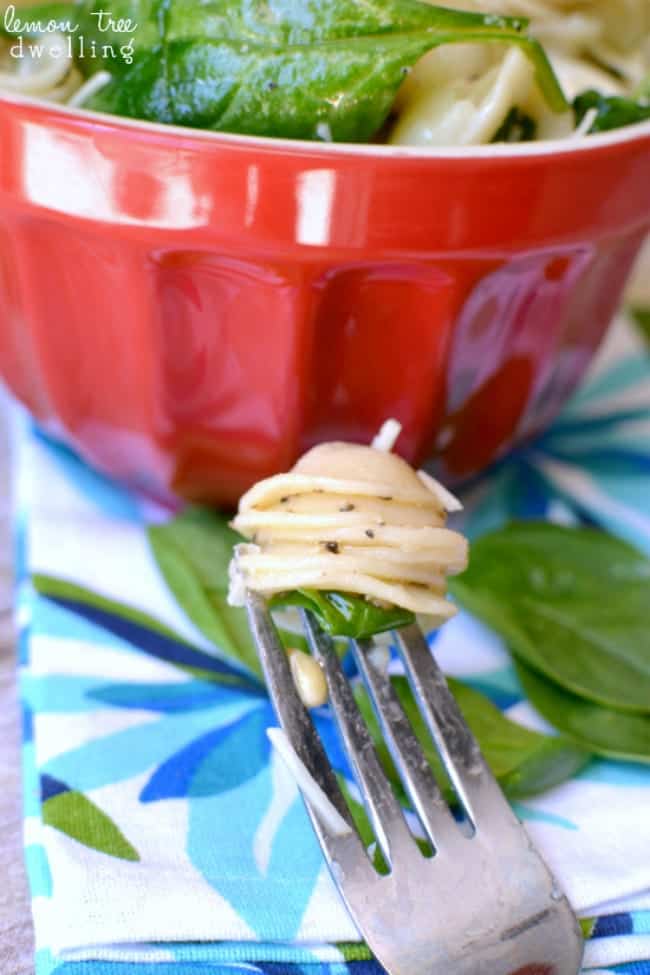 Spinach, Pine Nut & Parmesan Pasta Salad Lemon Tree Dwelling
