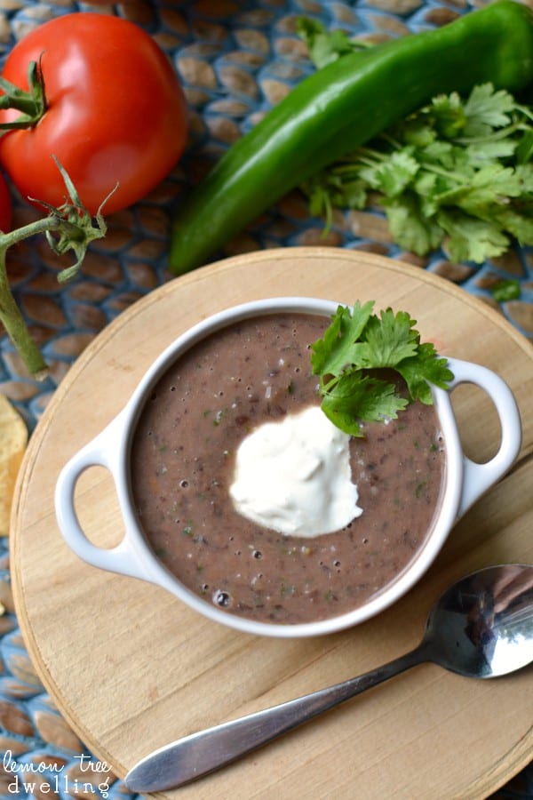 Blender Black Bean Soup w/Hot Sauce Lemon Tree Dwelling