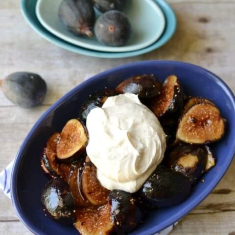 Caramelized Figs with Whipped Brown Sugar Cinnamon Cream Cheese