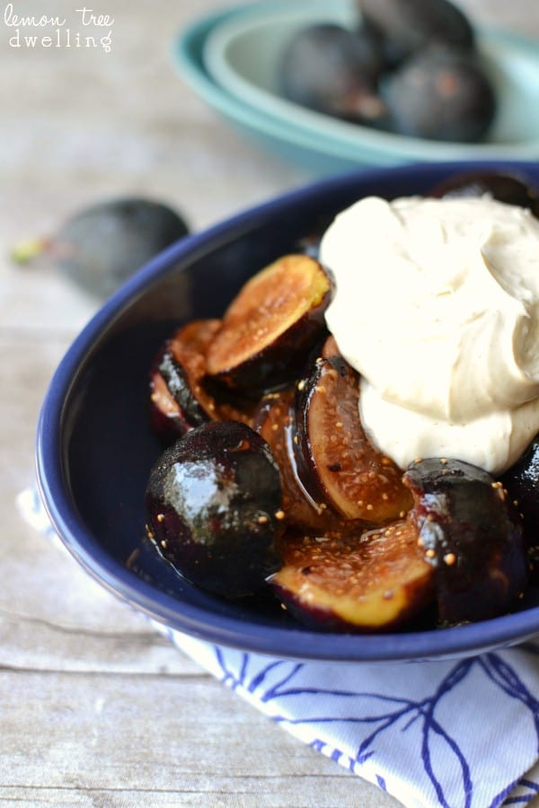 Caramelized Figs with Whipped Brown Sugar Cinnamon Cream Cheese Lemon