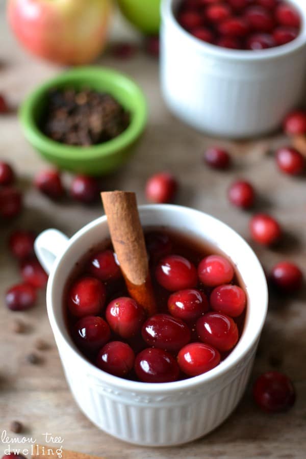 Slow Cooker Spiced Cranberry Apple Cider. Pin it now and make it later!