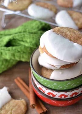 White Chocolate Dipped Snickerdoodles are packed full of cinnamon flavor and dipped in white chocolate for an added bonus. These quick and easy cookies are a delicious holiday treat. So delectable, they make a perfect gift for just about anyone on your list.