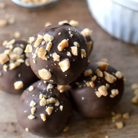 Crispy Peanut Butter Toffee Truffles