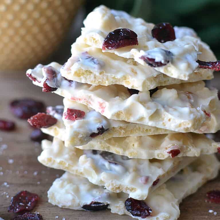White Chocolate Macadamia Cranberry Bark