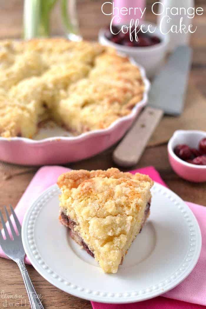 Cherry Orange Coffee Cake is so moist, sweet, and delicious!