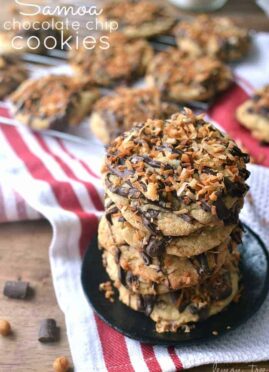 Samoa Chocolate Chip Cookies are a delicious twist on the Girl Scout classic!