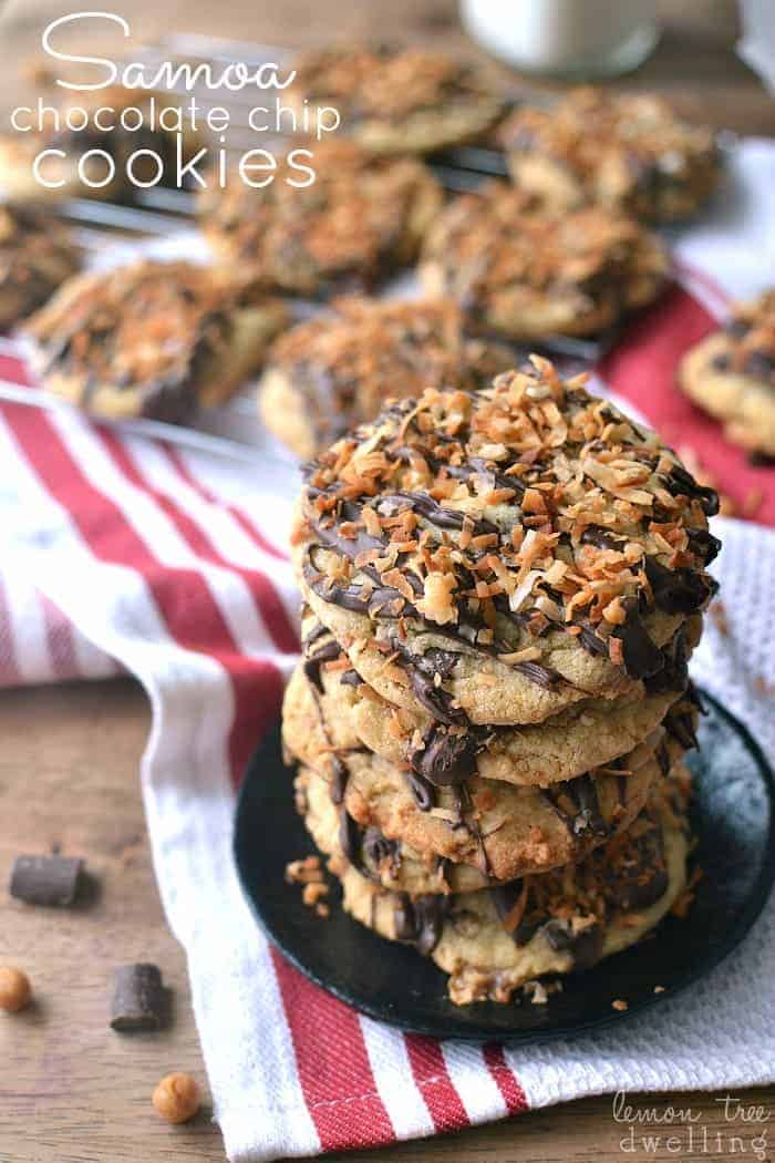 Samoa Chocolate Chip Cookies are a delicious twist on the Girl Scout classic!
