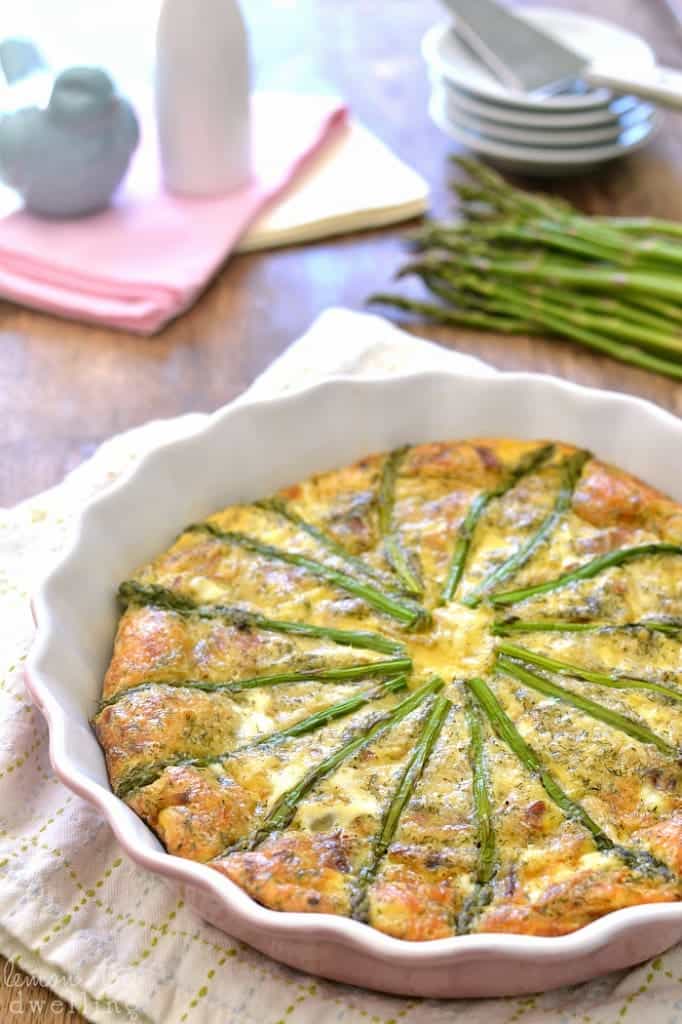 Bacon, Swiss and Asparagus Egg Bake