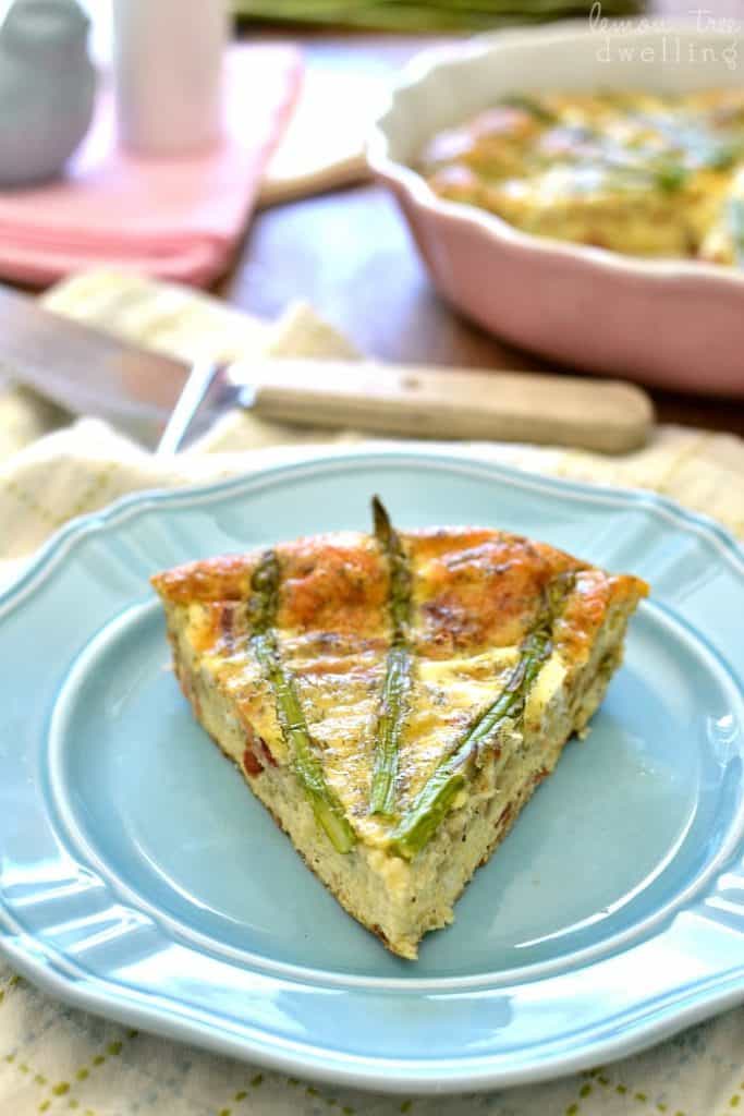 Bacon, Swiss and Asparagus Egg Bake