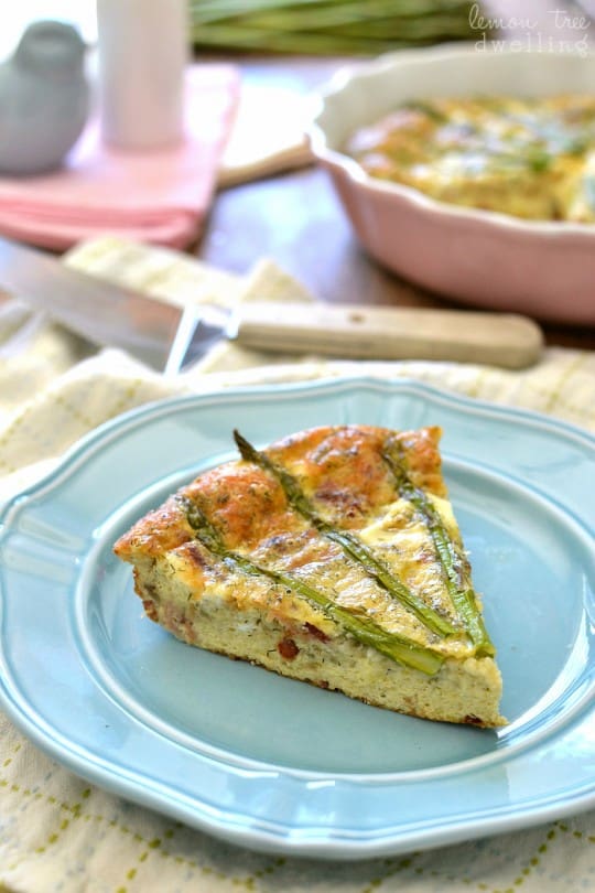 Bacon, Swiss and Asparagus Egg Bake