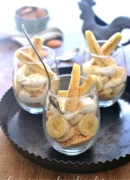 Banana Cream Cheesecake Parfaits combine the delicious flavor of a banana cream pie with the decadence of cheesecake. This 5 minute, no-bake dessert is easy to make and so delicious.