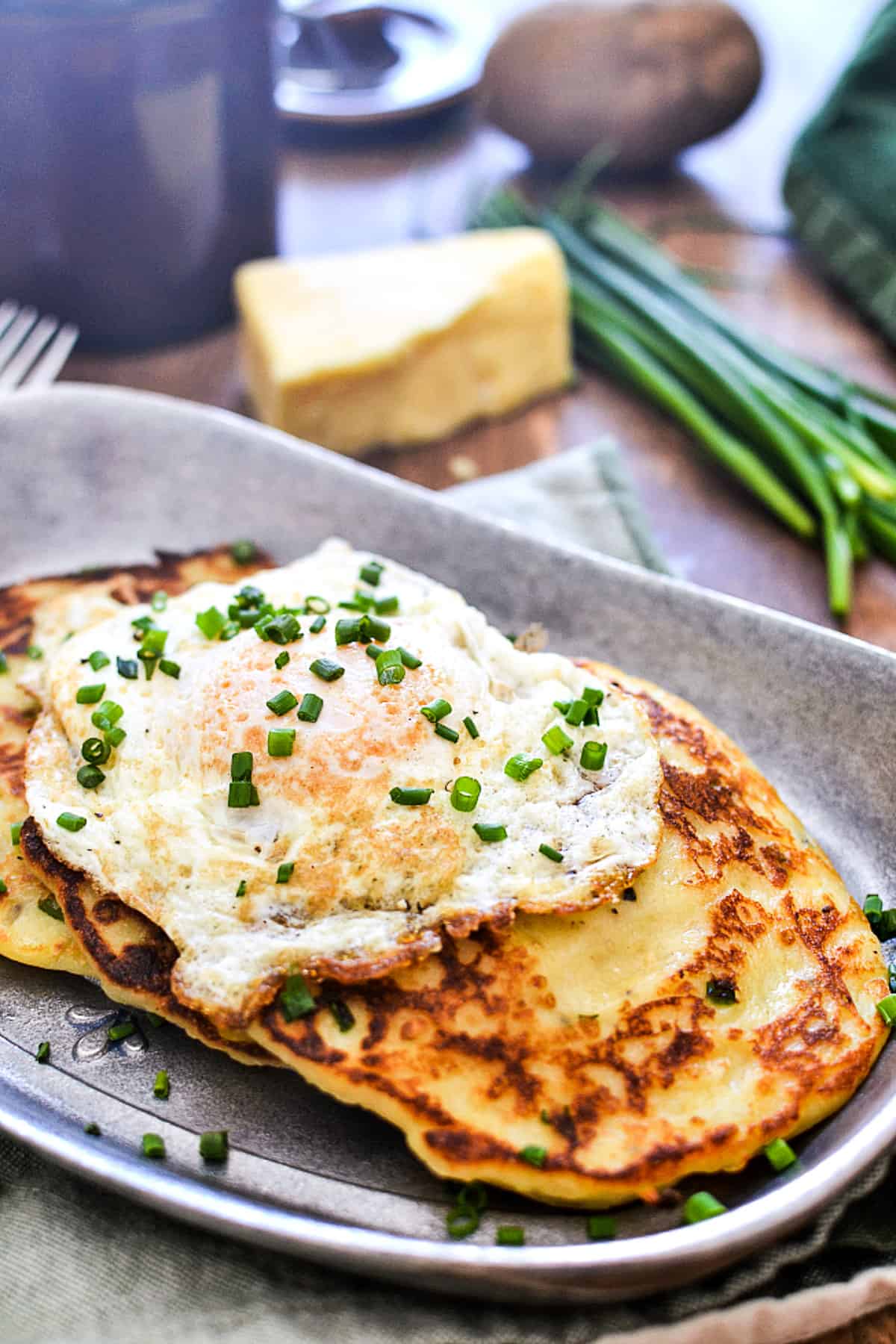 Cheesy Irish Potato Pancakes