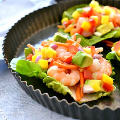 Tropical Shrimp Lettuce Wraps