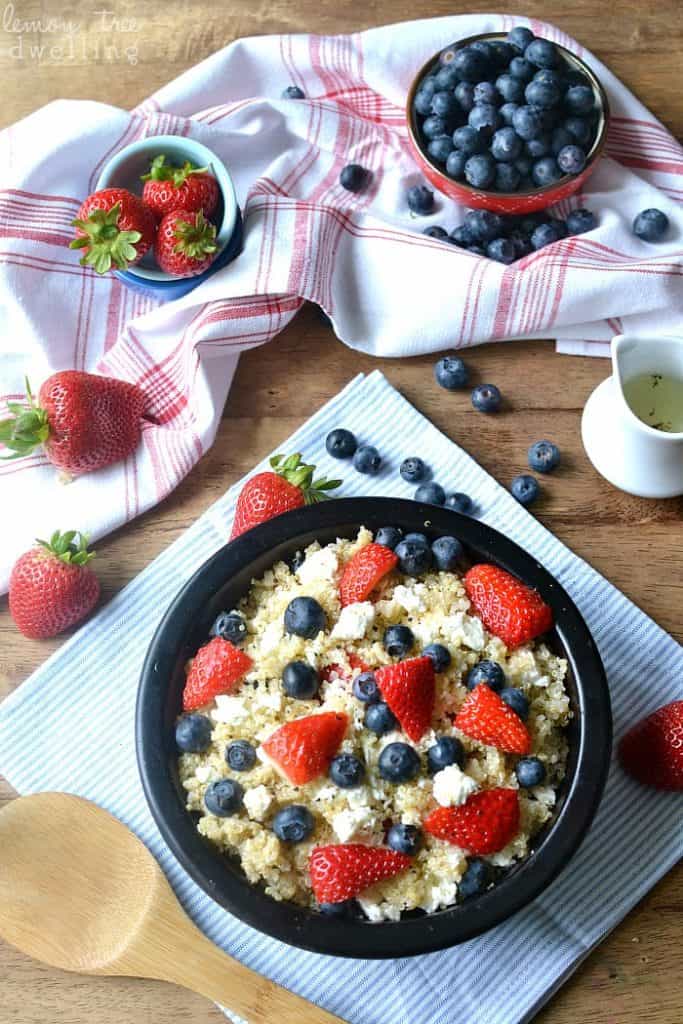 Red, White & Blue Berry Quinoa Salad Lemon Tree Dwelling