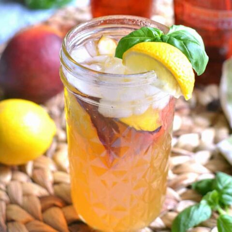 Basil-Peach Iced Tea Lemonade