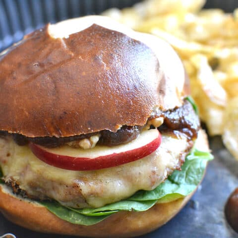 Cheddar Apple Turkey Burgers