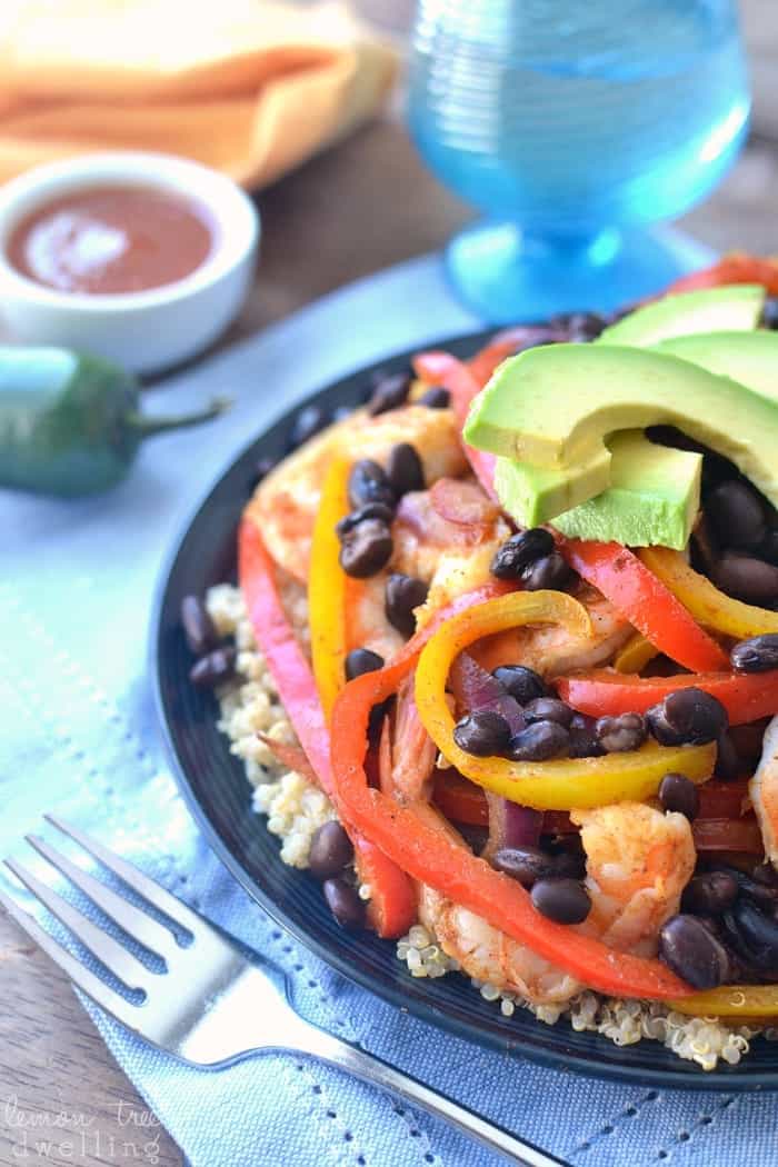 Shrimp Fajita Quinoa Bowls Lemon Tree Dwelling