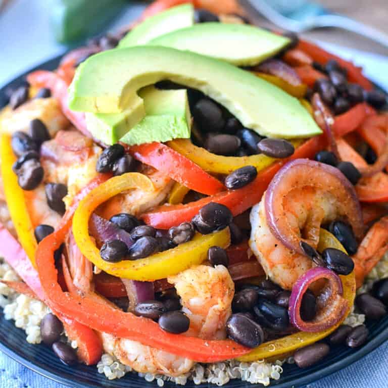 Shrimp Fajita Quinoa Bowls
