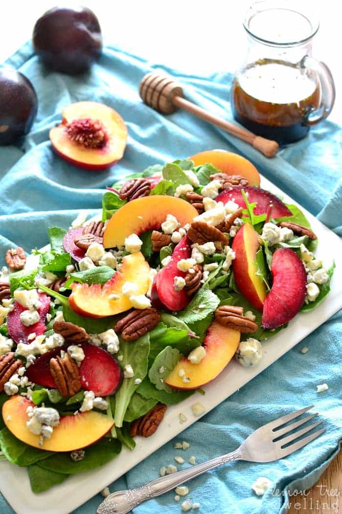 Stone Fruit Salad with Pecans & Blue Cheese Lemon Tree Dwelling
