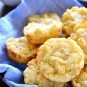 Easy Cheesy Muffin Tin Biscuits are rich, buttery, and loaded with the delicious flavor of pepper jack cheese. They come together in 5 minutes or less and make the perfect addition to your holiday table!