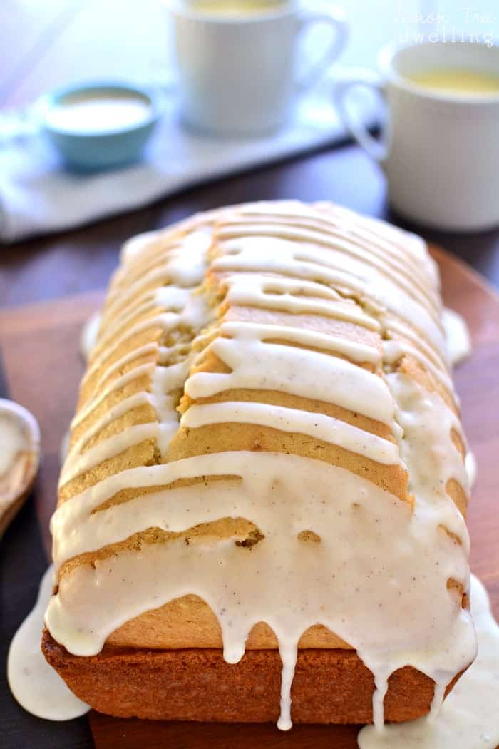 This Glazed Eggnog Bread is packed with the sweet eggnog flavors you love....in a delicious bread that's perfect for the holidays! Best of all, it's made with Silk Soy Nog for a dairy-free breakfast treat that everyone can enjoy!
