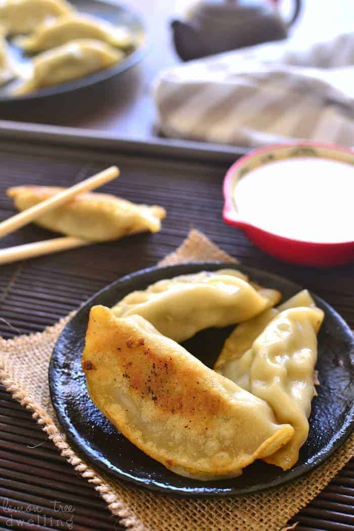 This Creamy Ginger Soy Dipping Sauce is sweetened with honey and perfect for dipping pot stickers, spring rolls, or your favorite Asian appetizers!