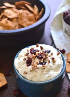 Maple Pecan Cranberry Dip combines all the best flavors of fall in a delicious dip that's perfect for the holidays! This easy dip recipe is so quick to make and sure to please everyone.